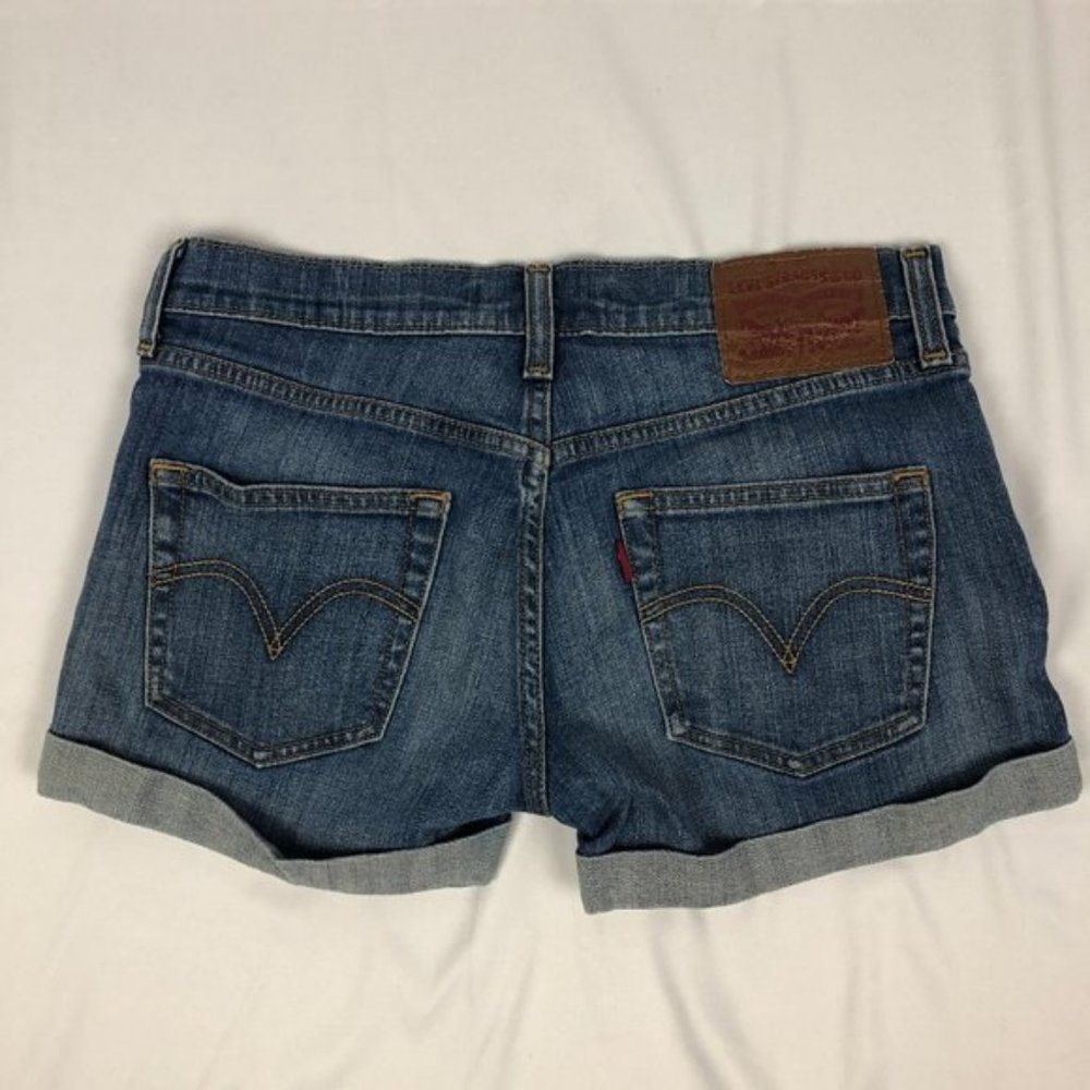 Levi's Dark Wash Folded Cuff Shorts - Picture 2 of 5